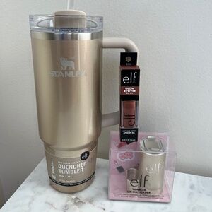 Stanley X E.L.F  30 oz Stainless Steel Tumbler, Lip Oil, & Lip Holder Honey Talk